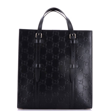 Gucci Tote Bag GG Embossed Perforated Leather Medium