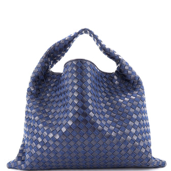 Bottega Veneta Hop Hobo Intrecciato Leather and Denim Large