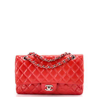 Chanel Classic Double Flap Bag Quilted Patent Medium