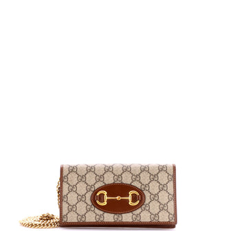 Gucci Horsebit 1955 Chain Wallet GG Coated Canvas