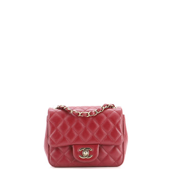 Chanel Square Classic Single Flap Bag Quilted Lambskin Mini