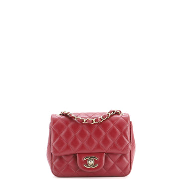 Chanel Square Classic Single Flap Bag Quilted Lambskin Mini