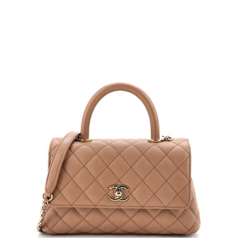 Chanel Coco Top Handle Bag Quilted Caviar Mini