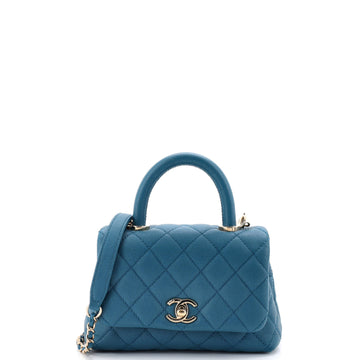 Chanel Coco Top Handle Bag Quilted Caviar Extra Mini