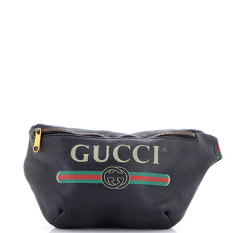 Gucci Logo Belt Bag Printed Leather Medium