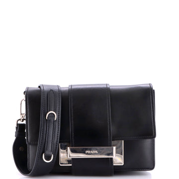 Prada Metal Ribbon Shoulder Bag City Calfskin Small