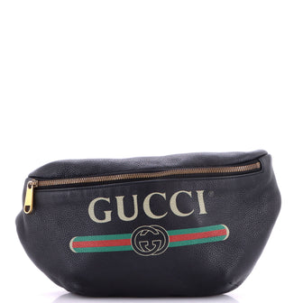 Gucci Logo Belt Bag Printed Leather Medium
