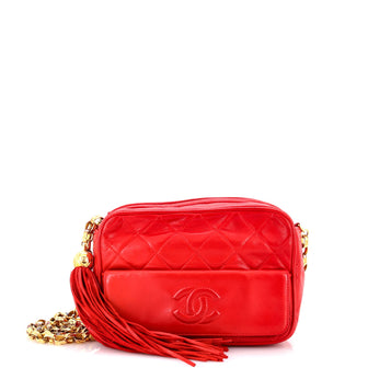 Chanel Vintage Front Pocket Camera Bag Quilted Leather Small