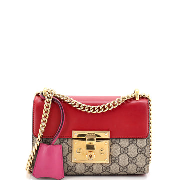 Gucci Padlock Shoulder Bag GG Coated Canvas and Leather Small