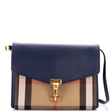 Burberry Macken Crossbody Bag Leather and House Check Canvas Small