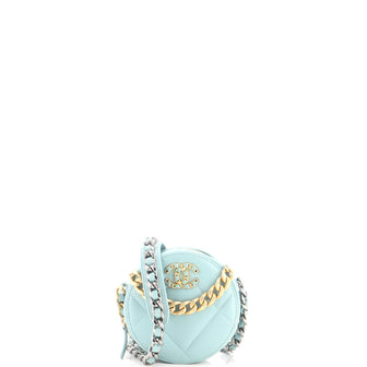 Chanel 19 Round Clutch with Chain Quilted Leather