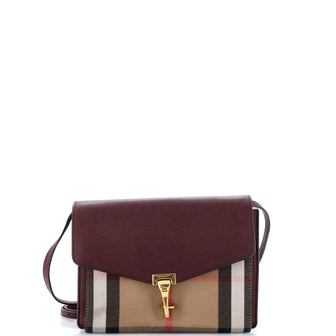 Burberry Macken Crossbody Bag Leather and House Check Canvas Small