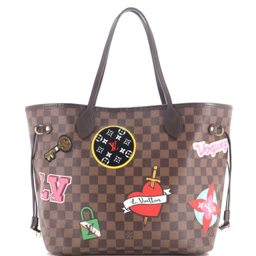 Louis Vuitton Neverfull NM Tote Limited Edition Patches Damier MM