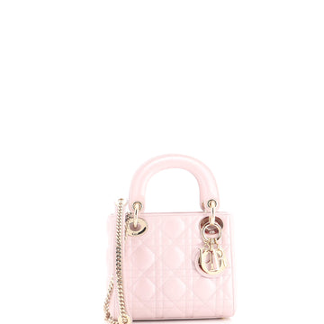 Christian Dior Lady Dior Chain Bag Cannage Quilt Iridescent Leather Mini