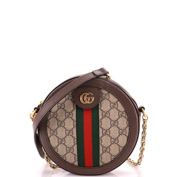 Gucci Ophidia Round Shoulder Bag GG Coated Canvas Mini