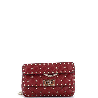 Valentino Garavani Rockstud Spike Flap Bag Quilted Leather Small