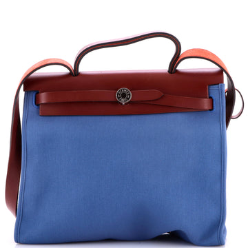 Hermes Herbag Zip Leather and Toile 31