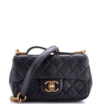 Chanel Urban Day Flap Bag Stitched Calfskin Mini