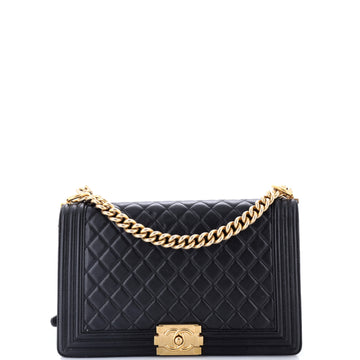 Chanel Boy Flap Bag Quilted Lambskin Old Medium