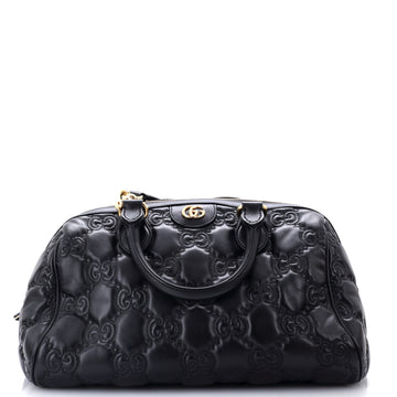 Gucci Ophidia Convertible Boston Top Handle Bag GG Matelasse Leather Medium