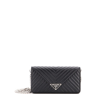 Prada Wallet on Chain Diagramme Quilted Leather Small