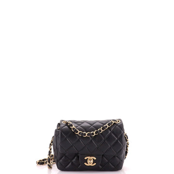 Chanel Square Classic Single Flap Bag Quilted Lambskin Mini