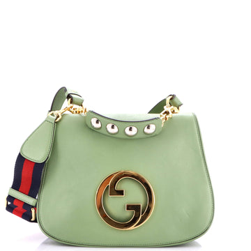 Gucci Web Blondie Shoulder Flap Bag Leather Medium