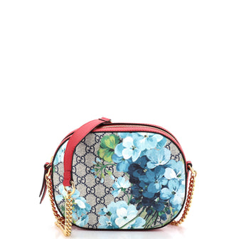 Gucci Chain Crossbody Bag Blooms Print GG Coated Canvas Mini