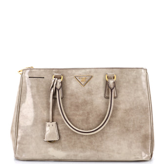 Prada Double Zip Lux Tote Spazzolato Leather Medium