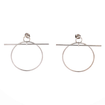 Hermes Loop Earrings Sterling Silver Medium