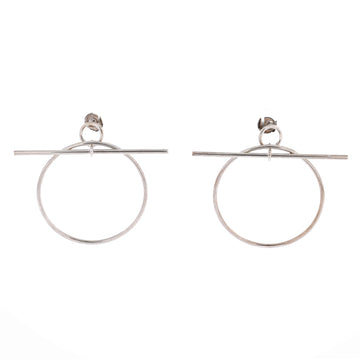 Hermes Loop Earrings Sterling Silver Medium