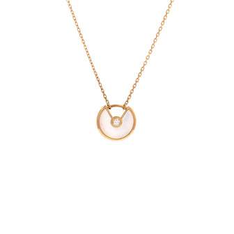 Cartier Amulette de Cartier Pendant Necklace 18K Yellow Gold with Mother of Pearl and Diamond XS