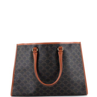 Celine Horizontal Cabas Tote Triomphe Coated Canvas