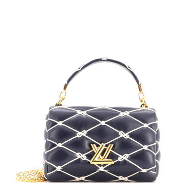 Louis Vuitton GO-14 NM Handbag Rope Embroidered Malletage Leather MM
