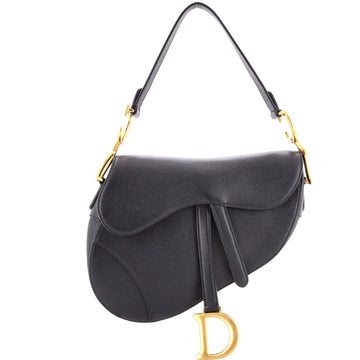 Christian Dior Saddle Handbag Leather Medium