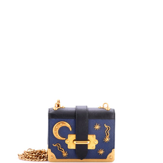 Prada Cahier Crossbody Bag Embellished Leather Micro