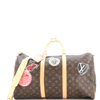 Louis Vuitton Keepall Bandouliere Bag Limited Edition World Tour Monogram Canvas 50