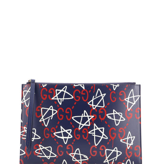 Gucci Zipped Pouch GucciGhost Leather Medium