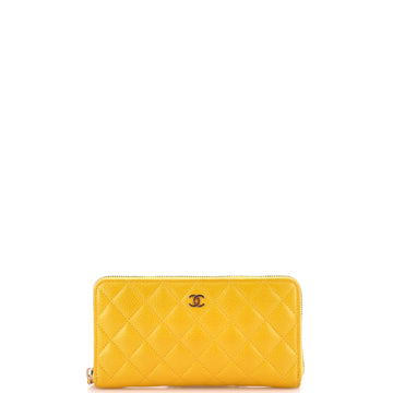Chanel Zip Around Wallet Quilted Caviar Long