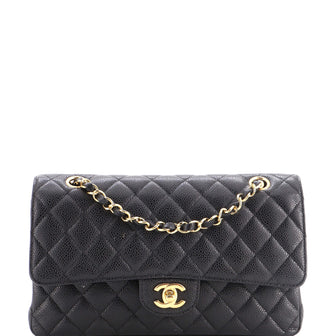 Chanel Classic Double Flap Bag Quilted Caviar Medium