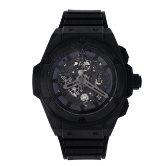 Hublot Big Bang Unico King Power Black Magic Chronograph Automatic Watch Ceramic and Rubber 48
