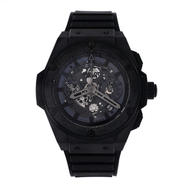 Hublot Big Bang Unico King Power Black Magic Chronograph Automatic Watch Ceramic and Rubber 48