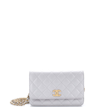 Chanel Textured CC Wallet on Chain Quilted Caviar