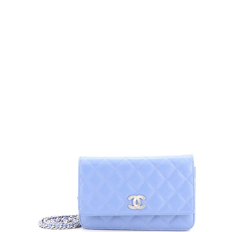 Chanel Textured CC Wallet on Chain Quilted Caviar