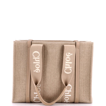 Chloe Woody Tote Canvas with Leather Medium