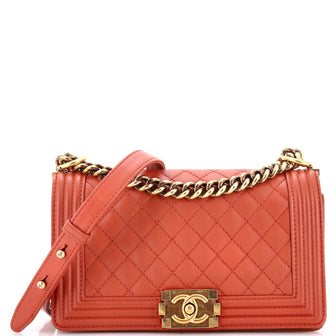 Chanel Boy Flap Bag Quilted Calfskin Old Medium