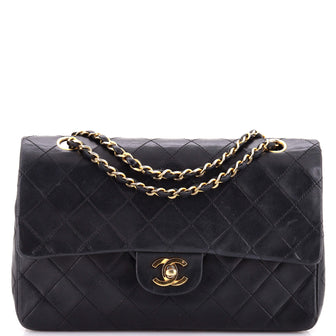 Chanel Vintage Classic Double Flap Bag Quilted Lambskin Medium
