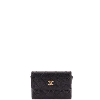 Chanel CC Flap Card Case Quilted Caviar