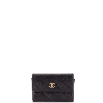 Chanel CC Flap Card Case Quilted Caviar