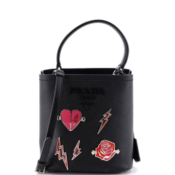 Prada Panier Bucket Bag Embellished Saffiano Leather Small
